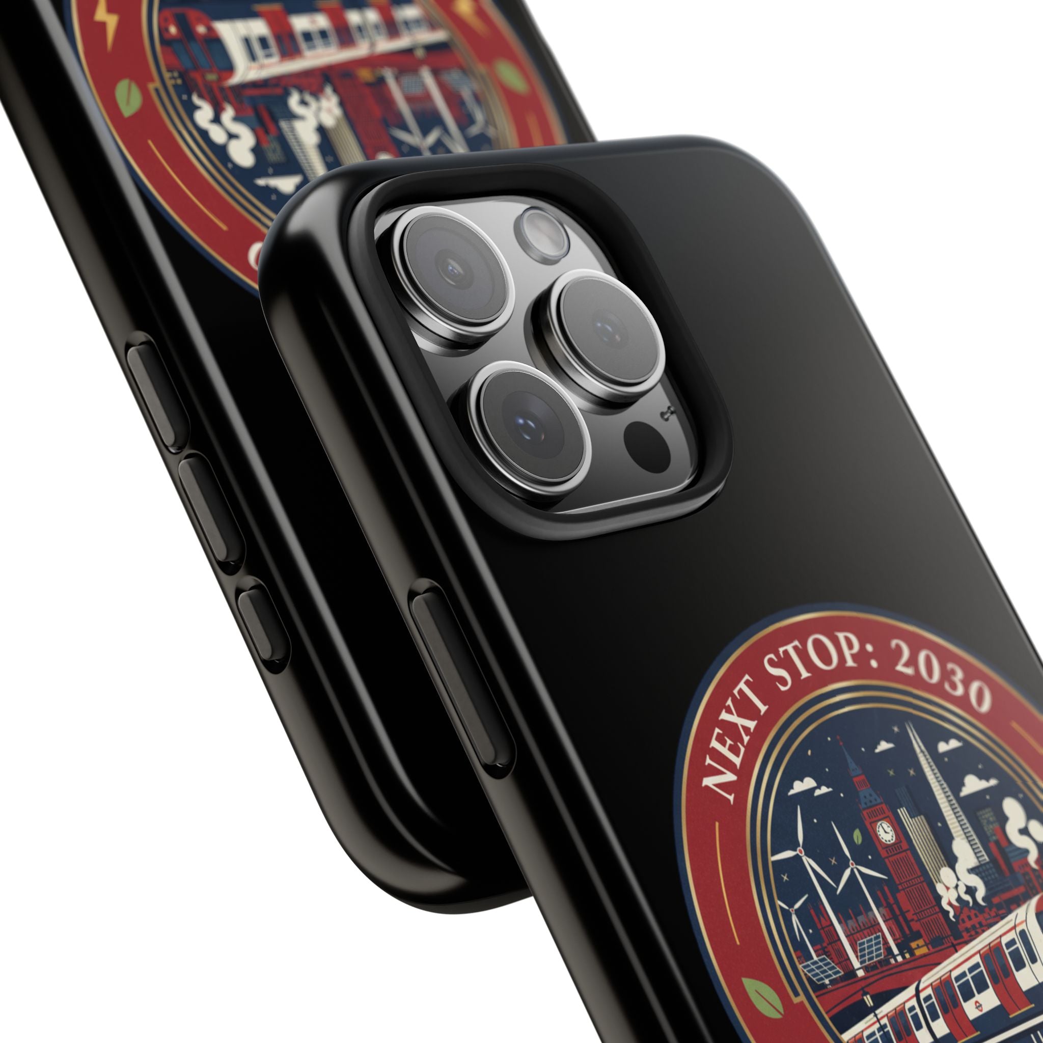 Tough Phone Case — “Next Stop: 2030” Net Zero London Eco Transit Design