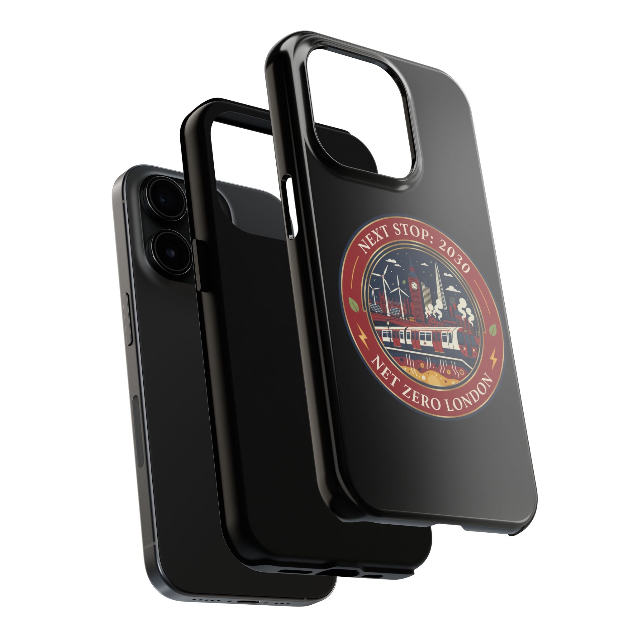 Tough Phone Case — “Next Stop: 2030” Net Zero London Eco Transit Design