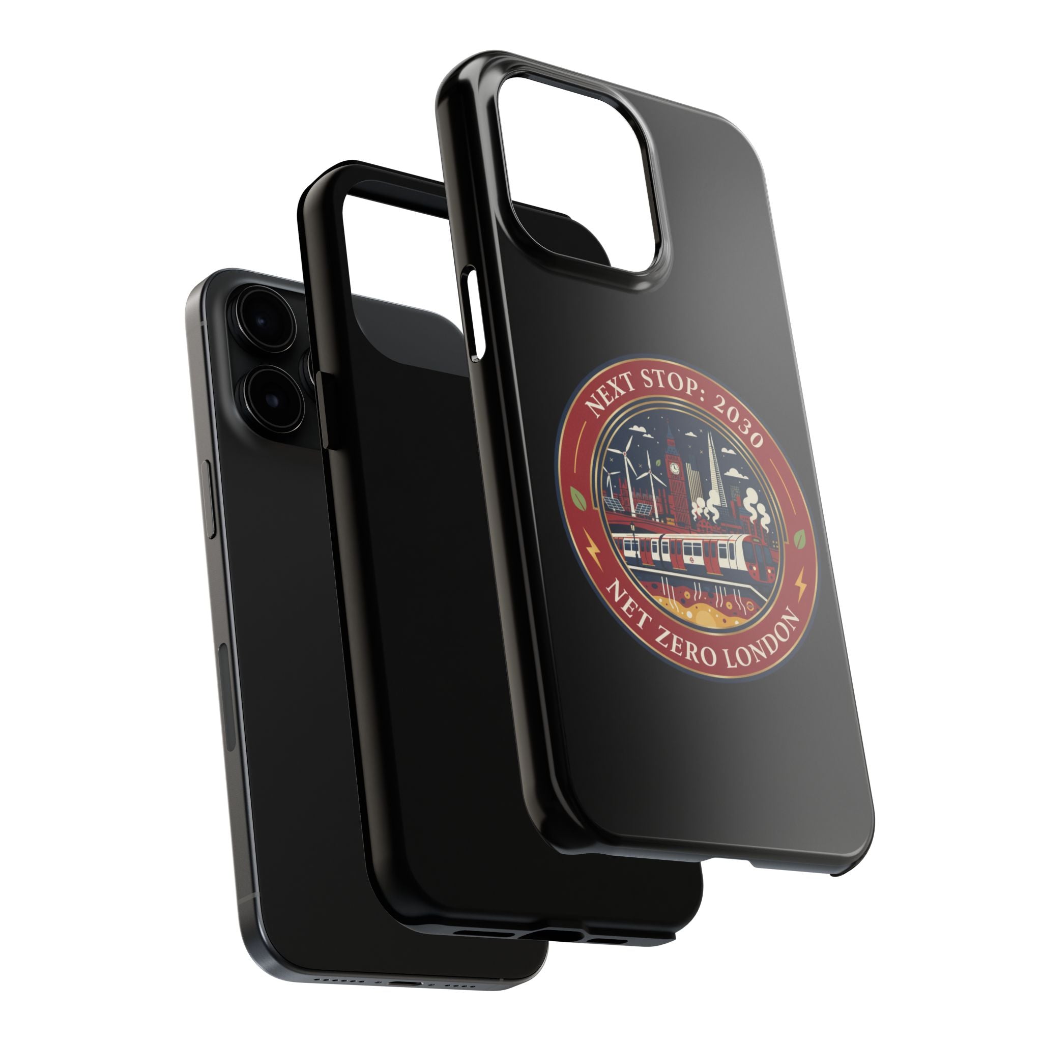 Tough Phone Case — “Next Stop: 2030” Net Zero London Eco Transit Design