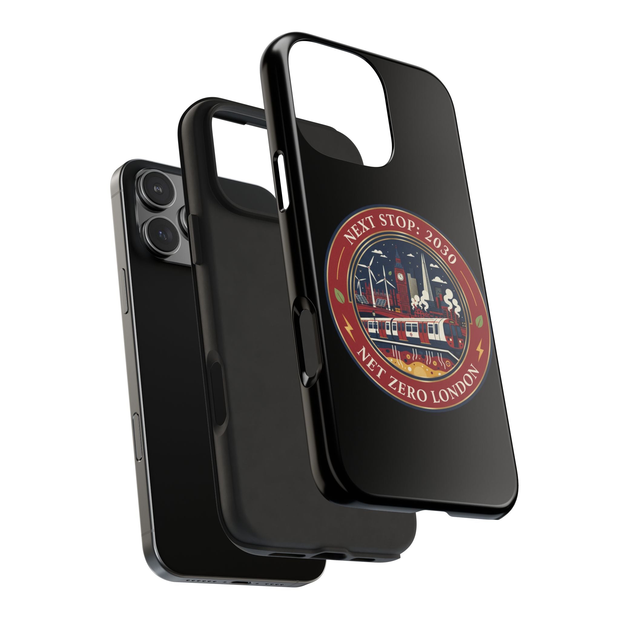 Tough Phone Case — “Next Stop: 2030” Net Zero London Eco Transit Design