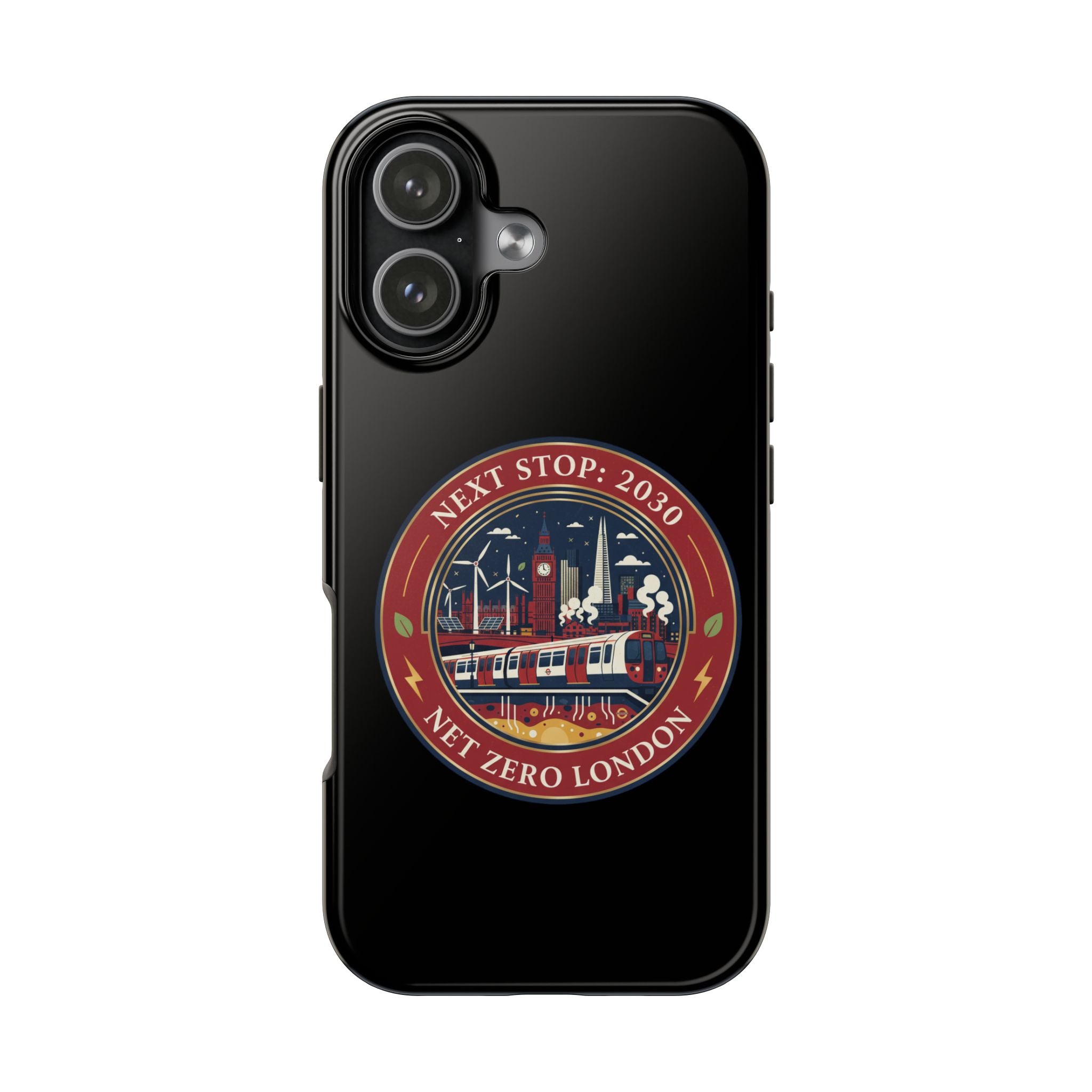 Tough Phone Case — “Next Stop: 2030” Net Zero London Eco Transit Design
