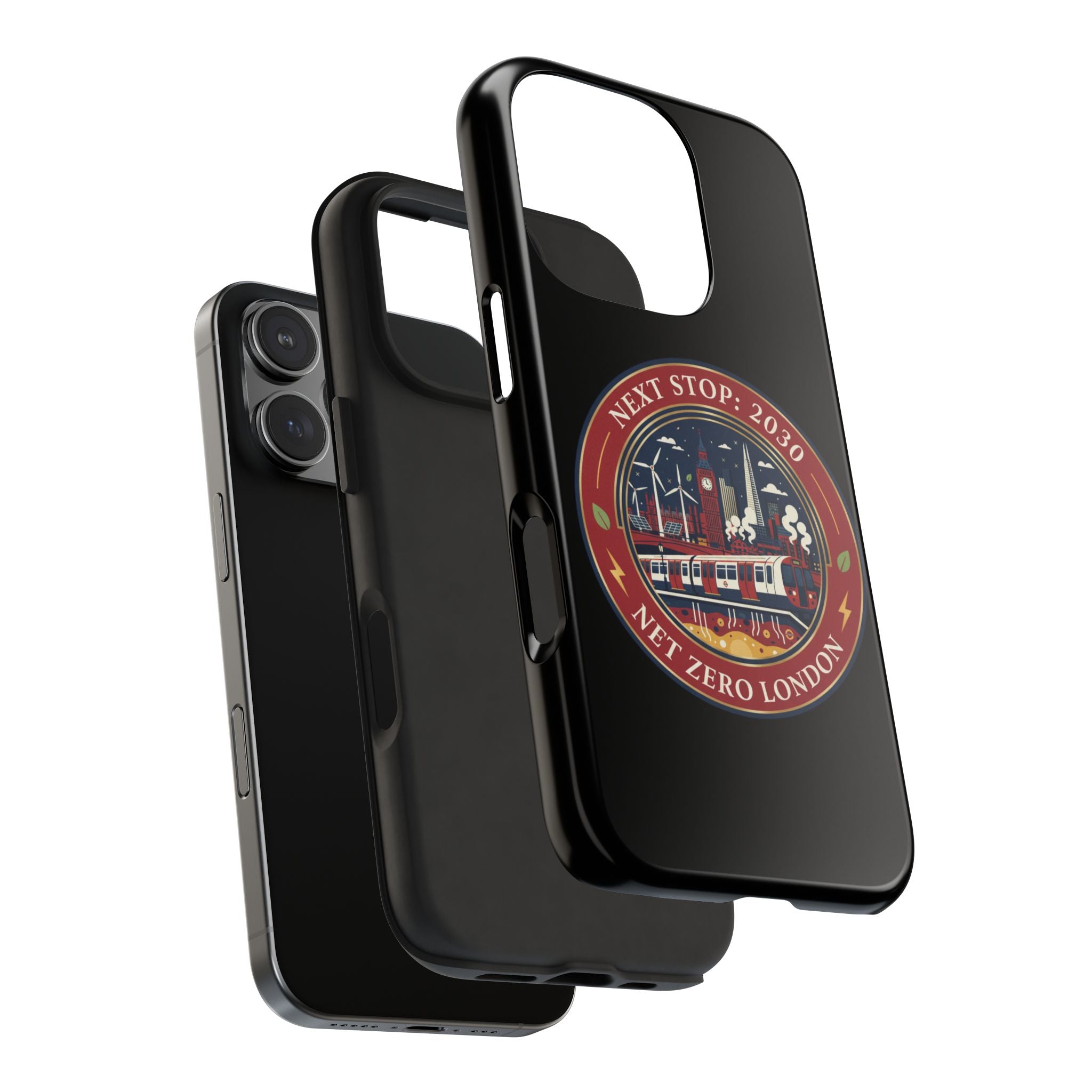 Tough Phone Case — “Next Stop: 2030” Net Zero London Eco Transit Design