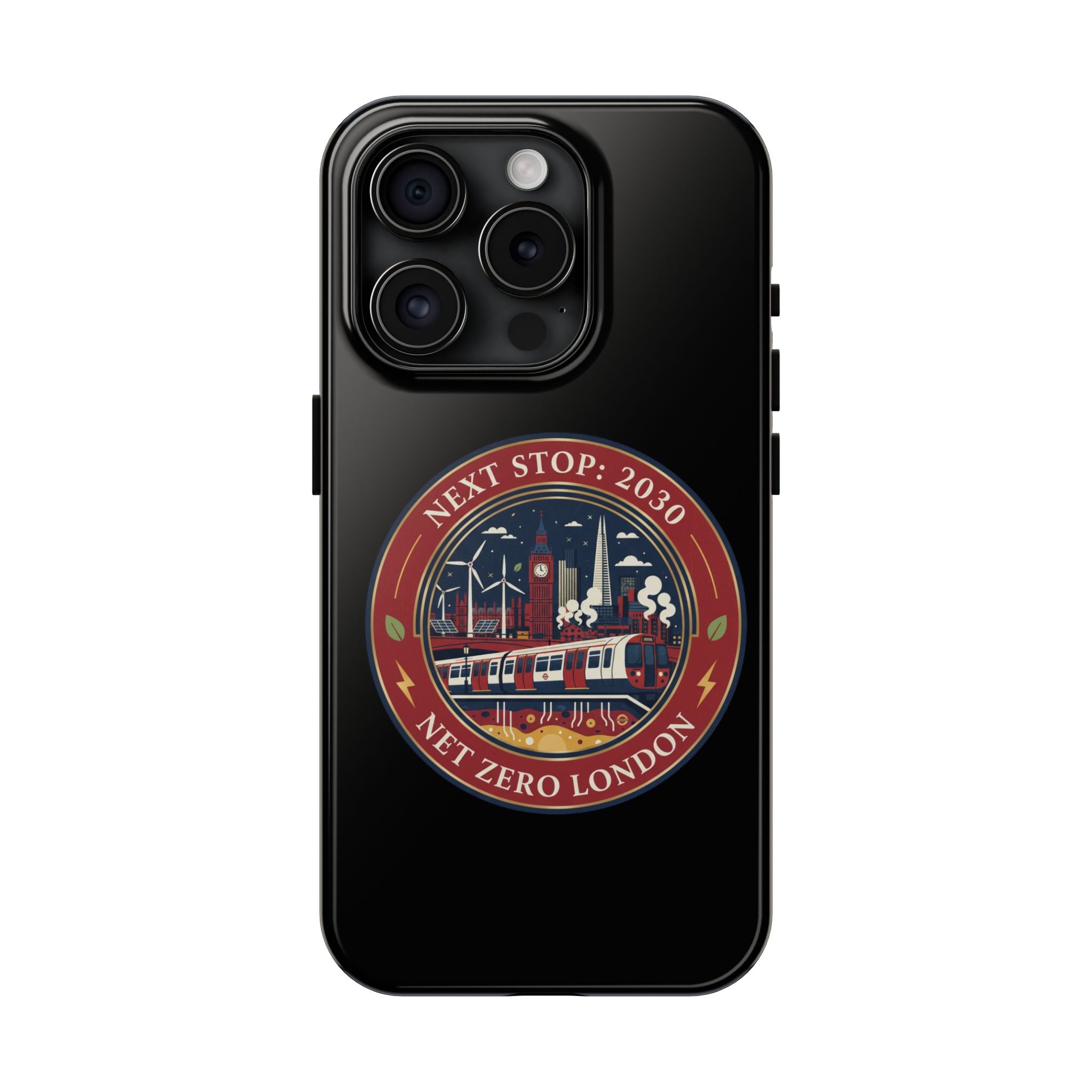 Tough Phone Case — “Next Stop: 2030” Net Zero London Eco Transit Design