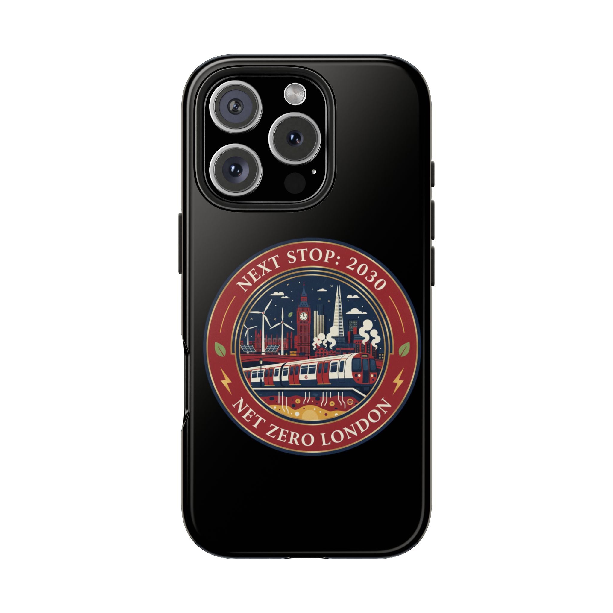 Tough Phone Case — “Next Stop: 2030” Net Zero London Eco Transit Design