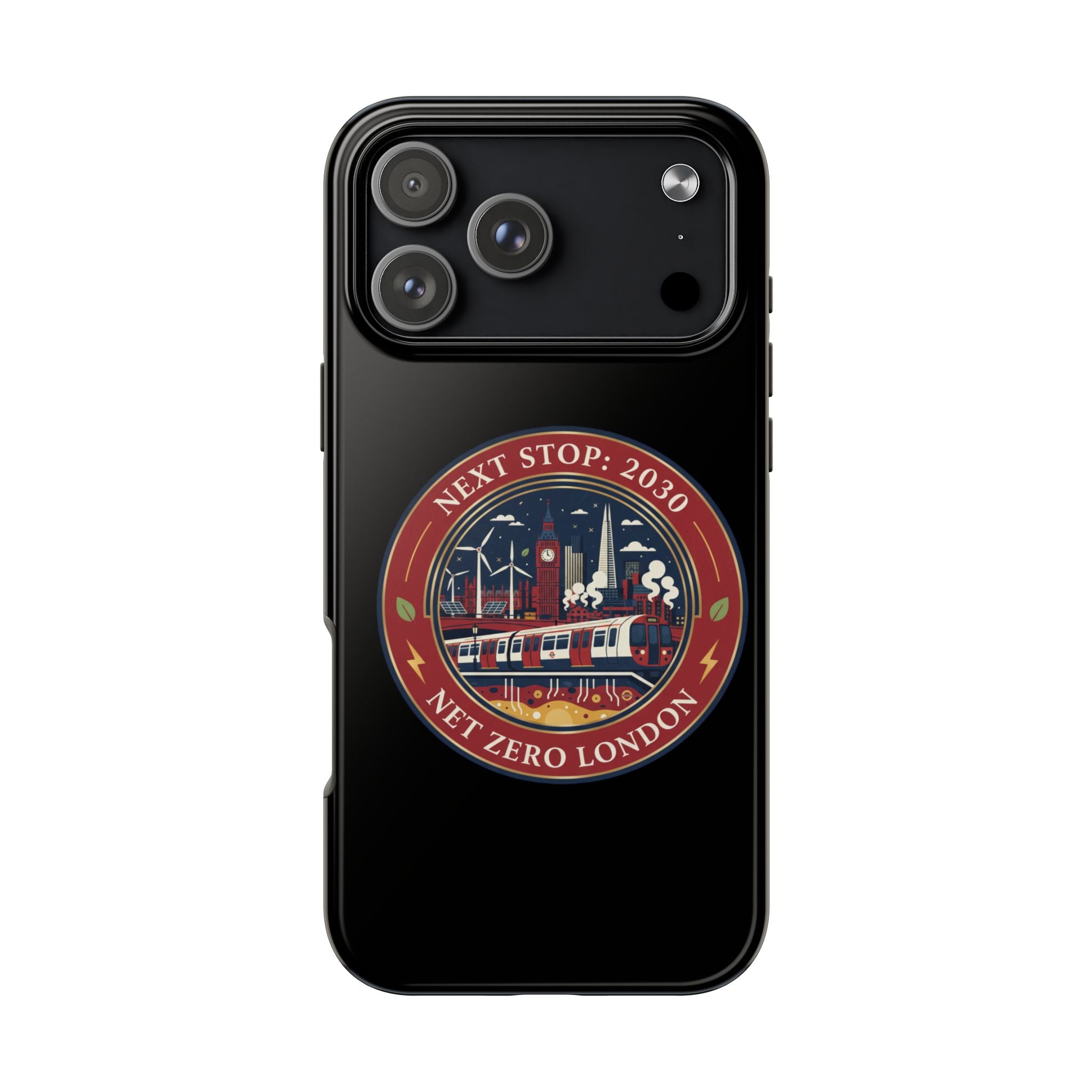 Tough Phone Case — “Next Stop: 2030” Net Zero London Eco Transit Design